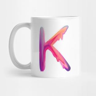 Letter K In Vibrant Watercolor Mug